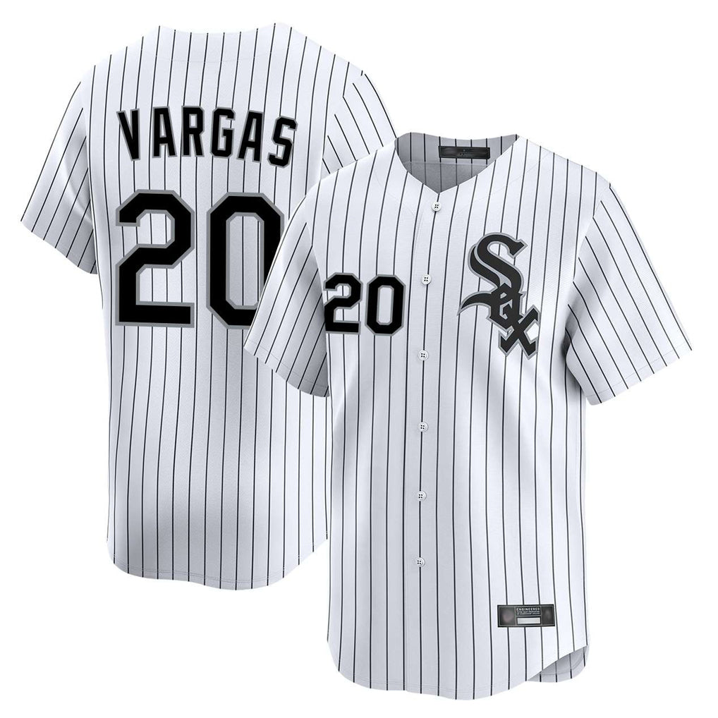 Chicago White Sox #20 Miguel Vargas Player White HeidiMiller Stripe Limited Home Stitched Jerseys