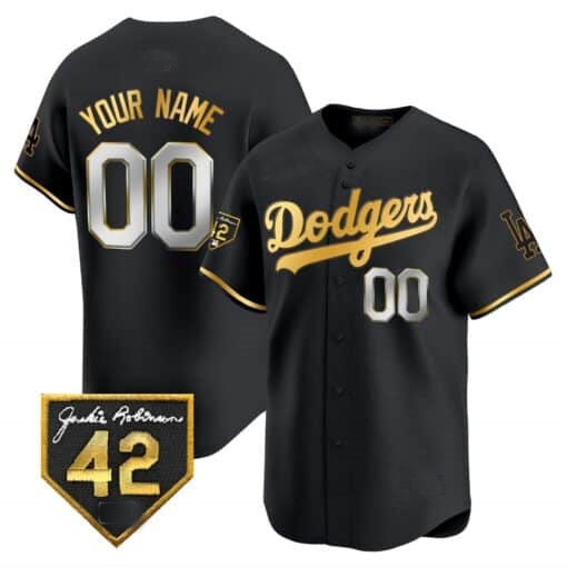 Custom Los Angeles Dodgers 2024 Jackie Robinson Patch Vapor Premier Limited Jersey ¨C All Stitched-Black HeidiMiller