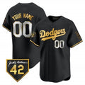 Custom Los Angeles Dodgers 2024 Jackie Robinson Patch Vapor Premier Limited Jersey ¨C All Stitched-Black HeidiMiller