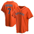 Houston Astros #7 Craig Biggio Player Orange HeidiMiller Home Game Stitched Jerseys