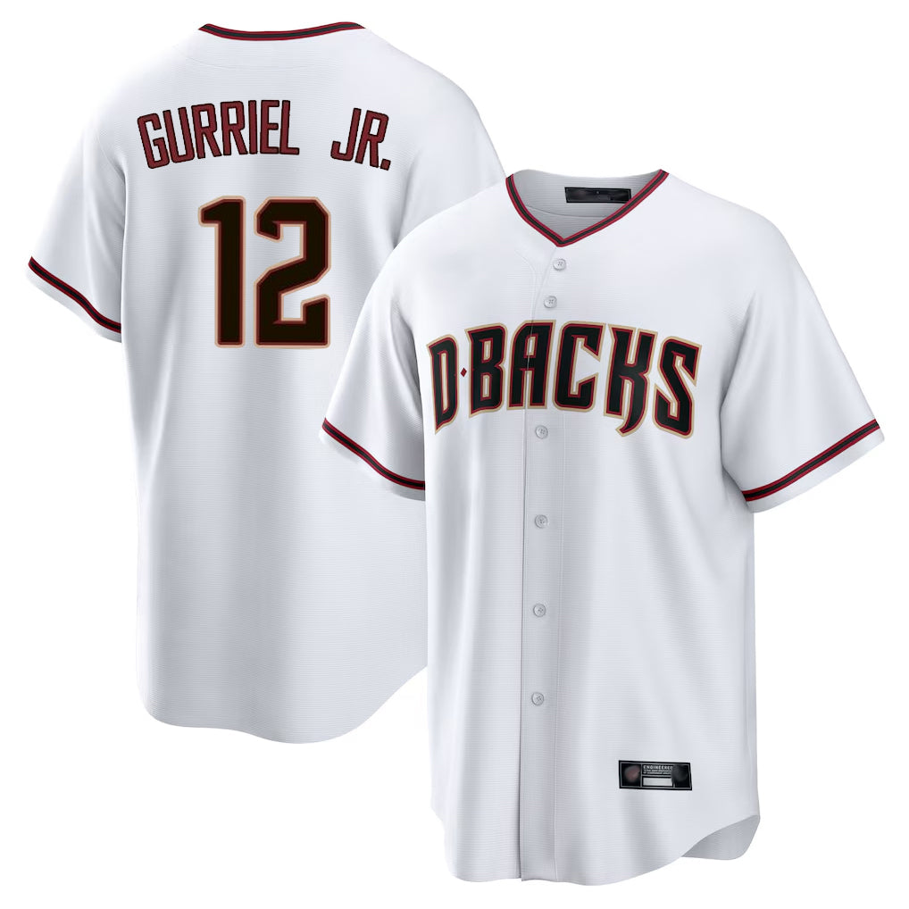 Arizona Diamondbacks #12 Lourdes Gurriel Jr Player White HeidiMiller Home Game Stitched Jerseys