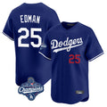 Los Angeles Dodgers #25 Tommy Edman Player Royal HeidiMiller World Series Meet Limited Home Stitched Jerseys