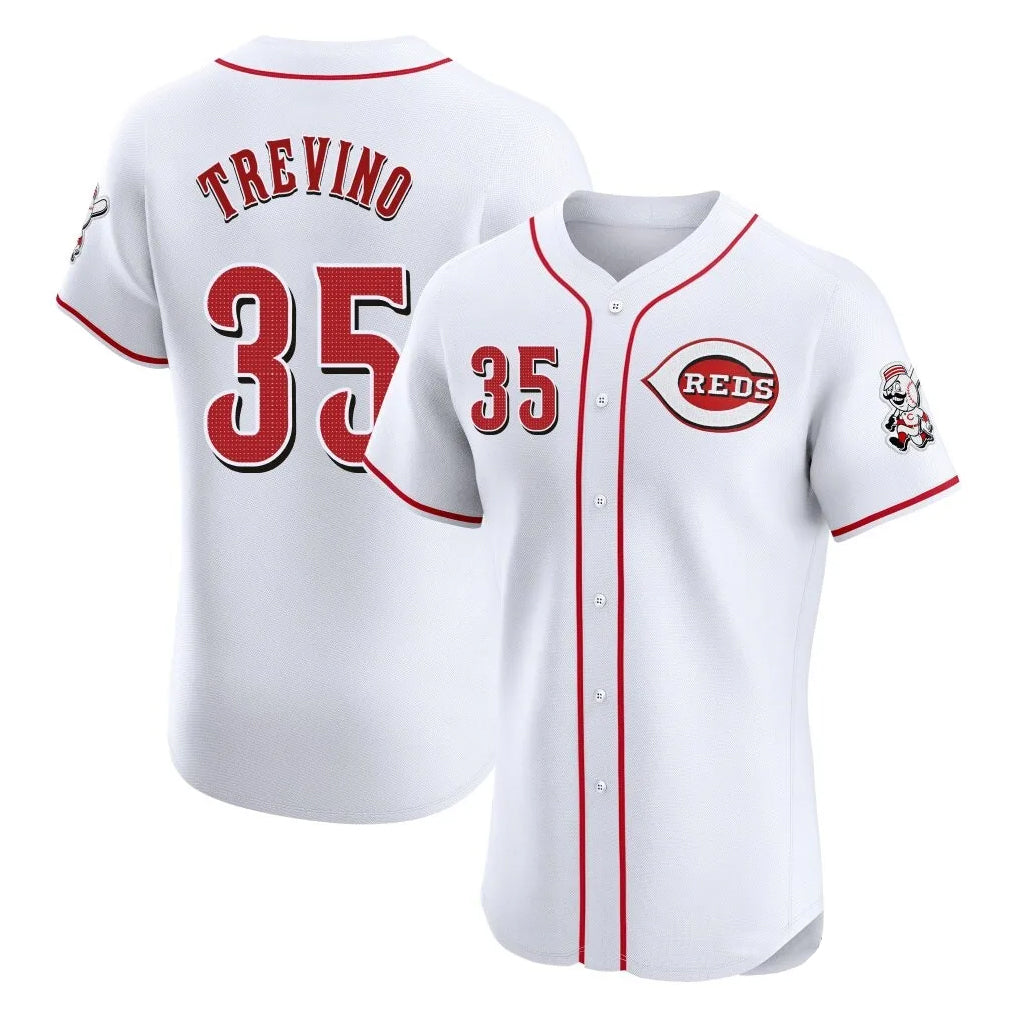 Cincinnati Reds #35 Jose Trevino Player White HeidiMiller Limited Elite Home Stitched Jerseys