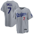 Los Angeles Dodgers #7 Blake Snell Player Gray HeidiMiller Game Home Stitched Jerseys