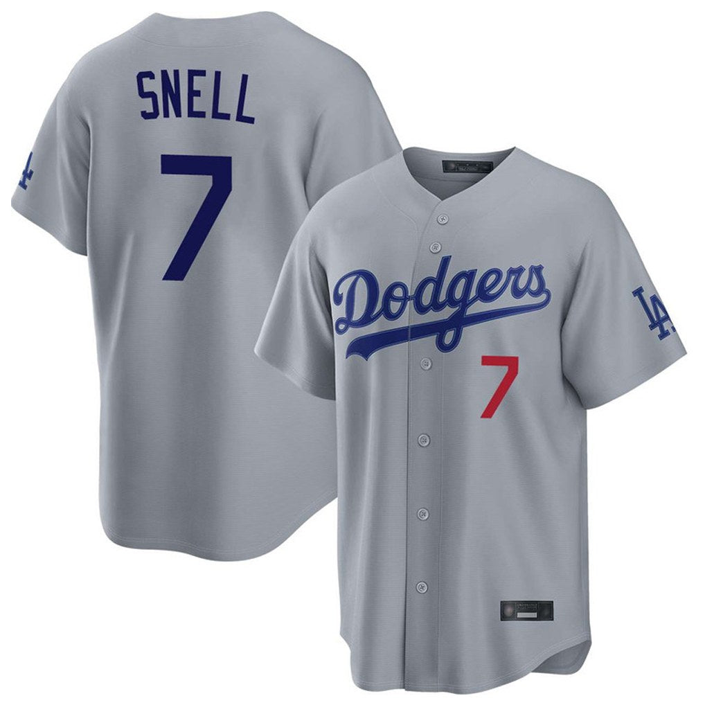 Los Angeles Dodgers #7 Blake Snell Player Gray HeidiMiller Game Home Stitched Jerseys