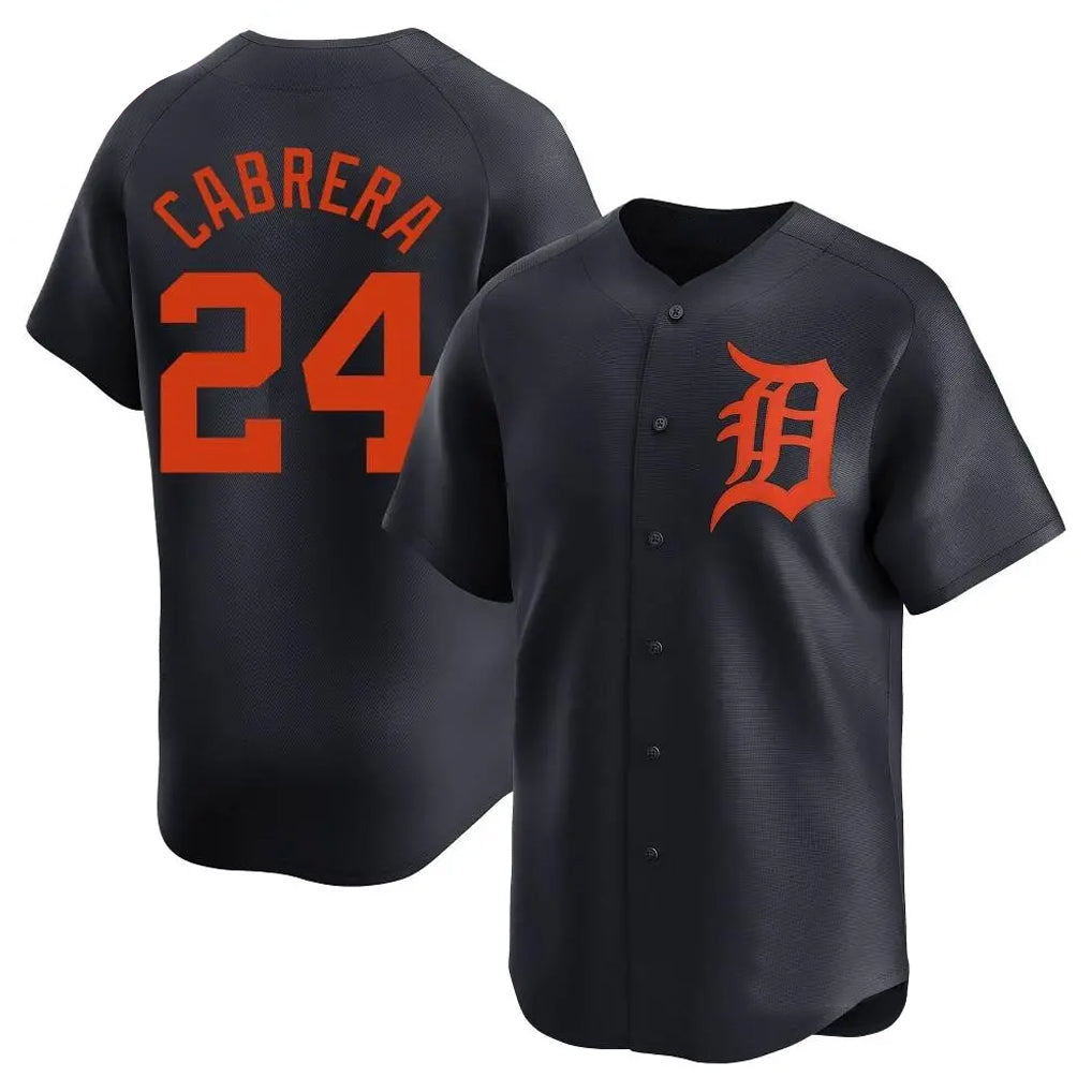 Detroit Tigers #24 Miguel Cabrera Player Navy HeidiMiller Home Limited Stitched Jerseys