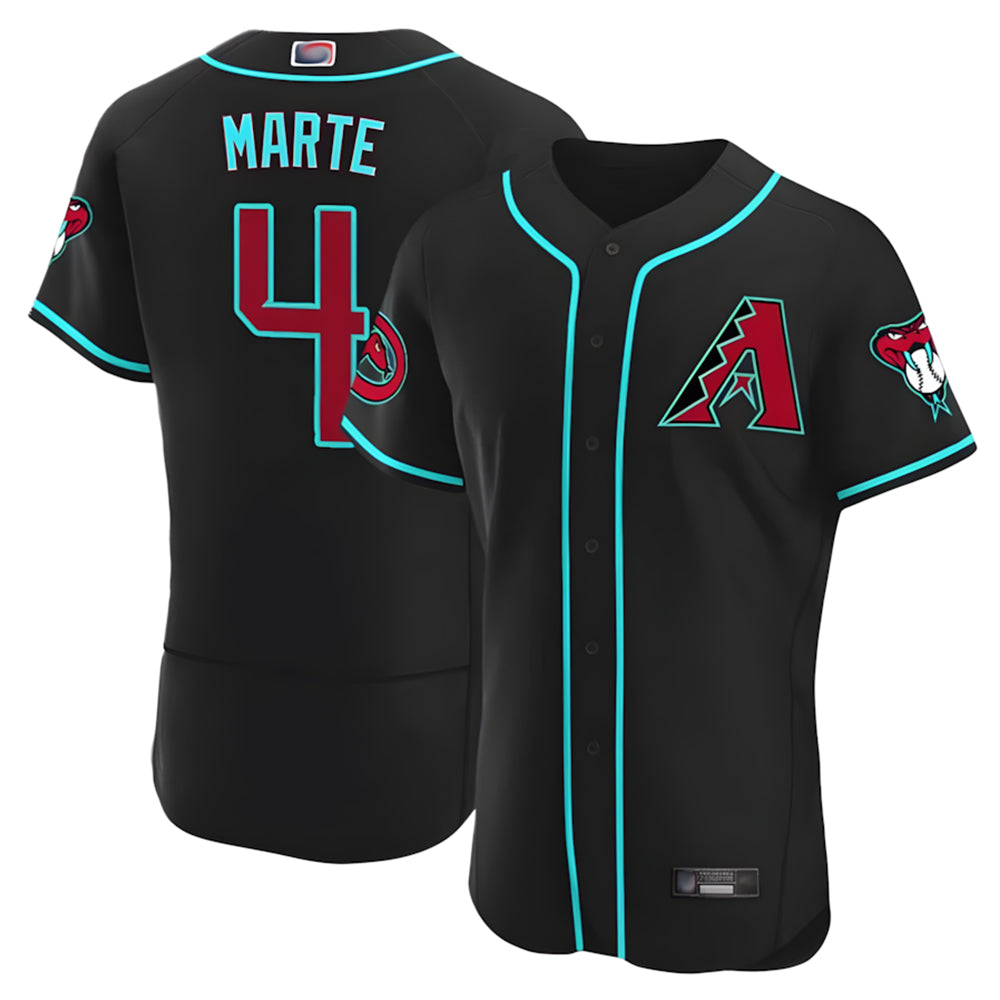 Arizona Diamondbacks #4 Ketel Marte Player Black HeidiMiller Limited Elite Home Game Stitched Jerseys