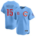 Chicago Cubs #15 Carson Kelly Player Light Blue HeidiMiller Limited Home Stitched Jerseys