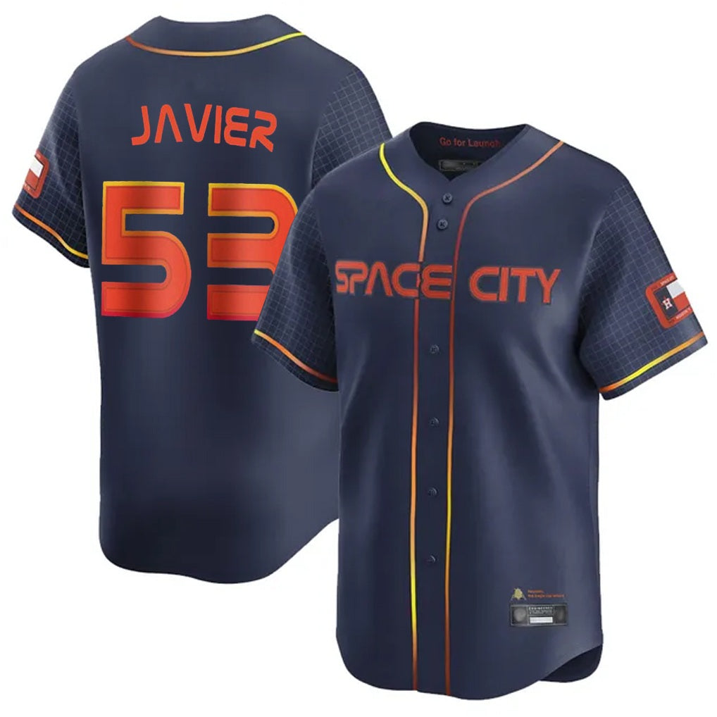 Houston Astros #53 Cristian Javier Player Navy HeidiMiller City Connect Home Limited Stitched Jerseys