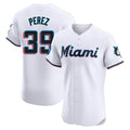 Miami Marlins #39 Eury Perez Player White HeidiMiller Home Limited Elite Stitched Jerseys
