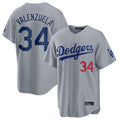 Los Angeles Dodgers #34 Fernando Valenzuela Player Gray HeidiMiller Game Home Stitched Jerseys