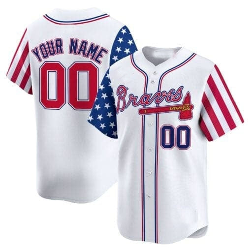 Custom Atlanta Braves White HeidiMiller 2024 Independence Day Vapor Premier Limited Jersey ¨C All Stitched