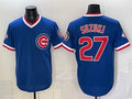Chicago Cubs #27 Seiya Suzuki Royal HeidiMiller 150th Anniversary Throwback Vapor Limited Stitched Jersey
