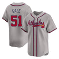 Atlanta Braves #51 Chris Sale Player Gray HeidiMiller Limited Home Game Stitched Jerseys