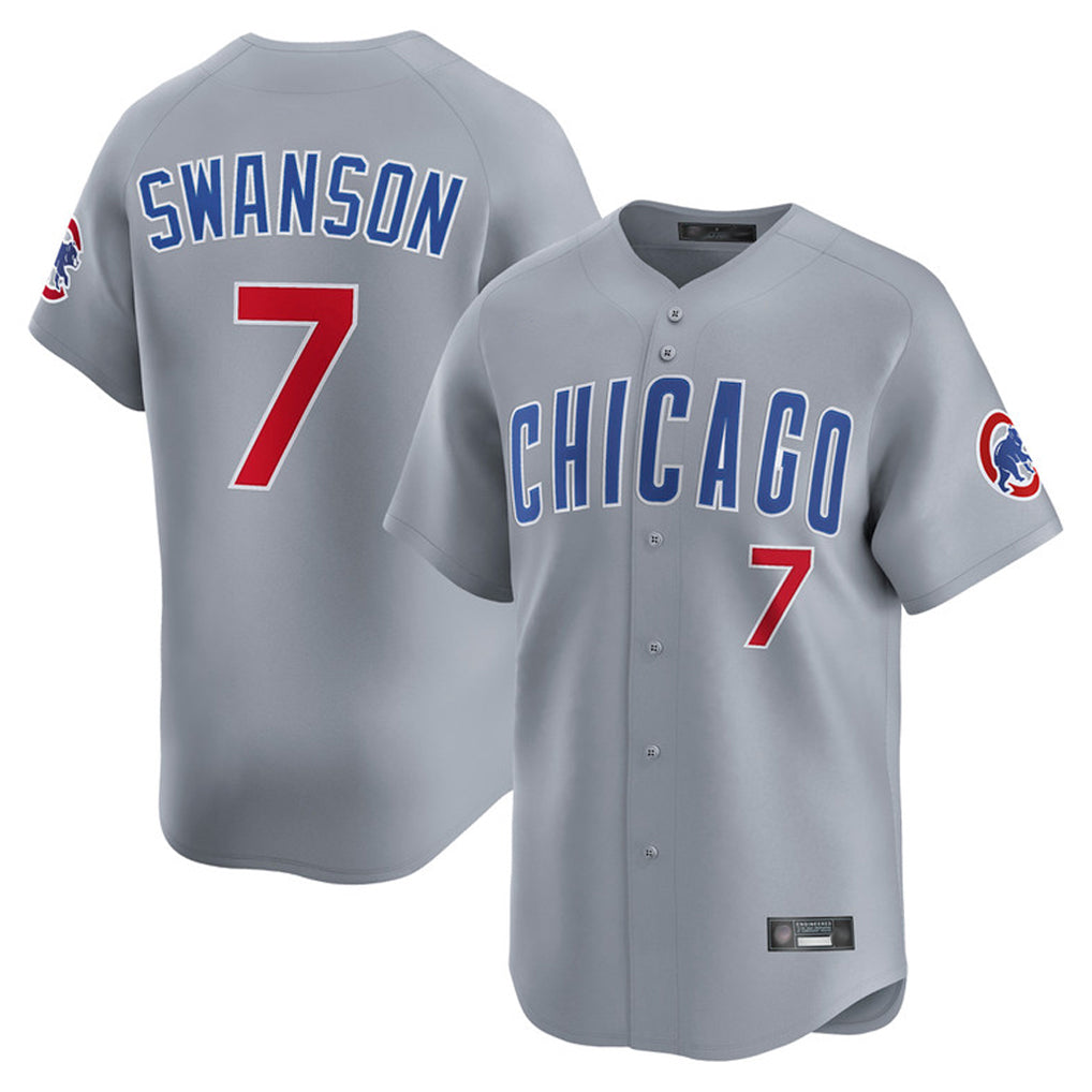 Chicago Cubs #7 Dansby Swanson Player Gray HeidiMiller Road Limited Home Stitched Jerseys
