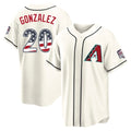 Arizona Diamondbacks #20 Luis Gonzalez Player Cream HeidiMiller USA 250 Fourth of July Home Game Stitched Jerseys