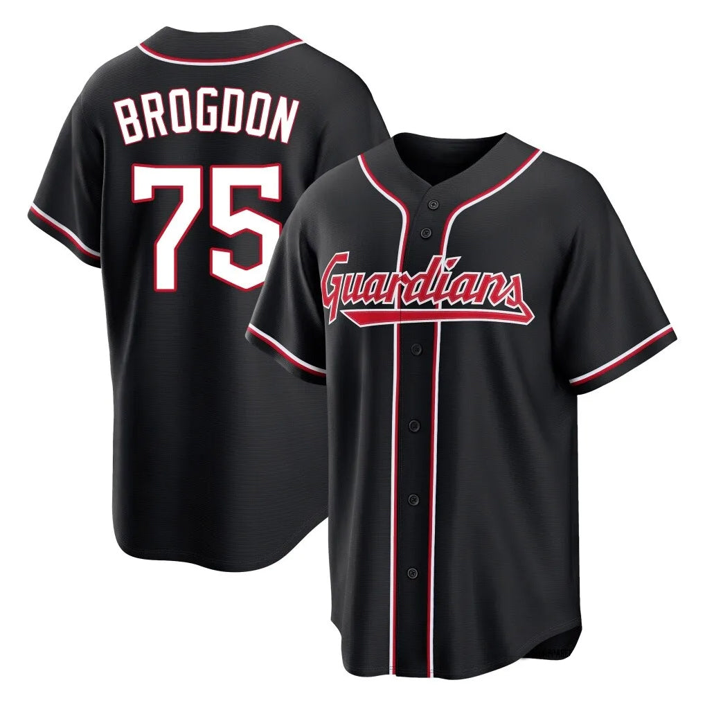Cleveland Guardians #75 Connor Brogdon Player Black HeidiMiller Fashion Out Home Game Stitched Jerseys