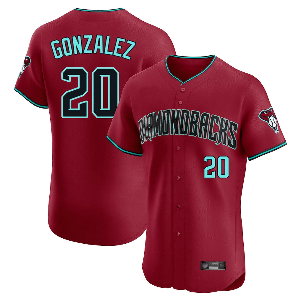 Arizona Diamondbacks #20 Luis Gonzalez Player Red HeidiMiller Limited Elite Home Game Stitched Jerseys