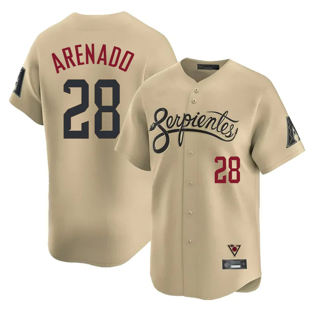 Arizona Diamondbacks #28 Nolan Arenado Player Tan HeidiMiller City Connect Limited Home Game Stitched Jerseys