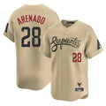 Arizona Diamondbacks #28 Nolan Arenado Player Tan HeidiMiller City Connect Limited Home Game Stitched Jerseys