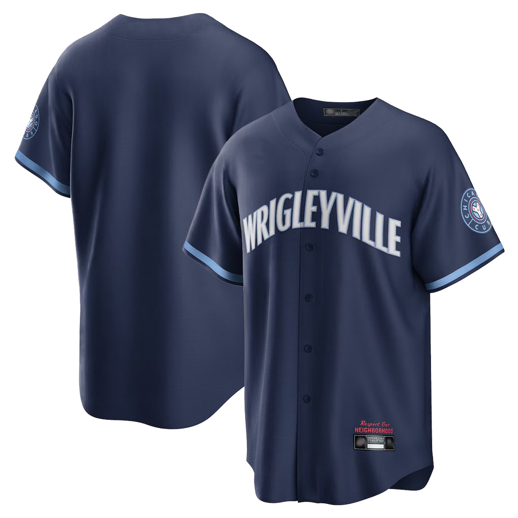 Chicago Cubs Navy HeidiMiller City Connect Home Game Blank Player Stitched Jerseys