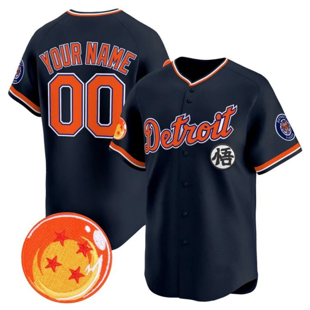 Custom Detroit Tigers x Dragon Ball Navy HeidiMiller Vapor Premier Limited Jersey - All Stitched