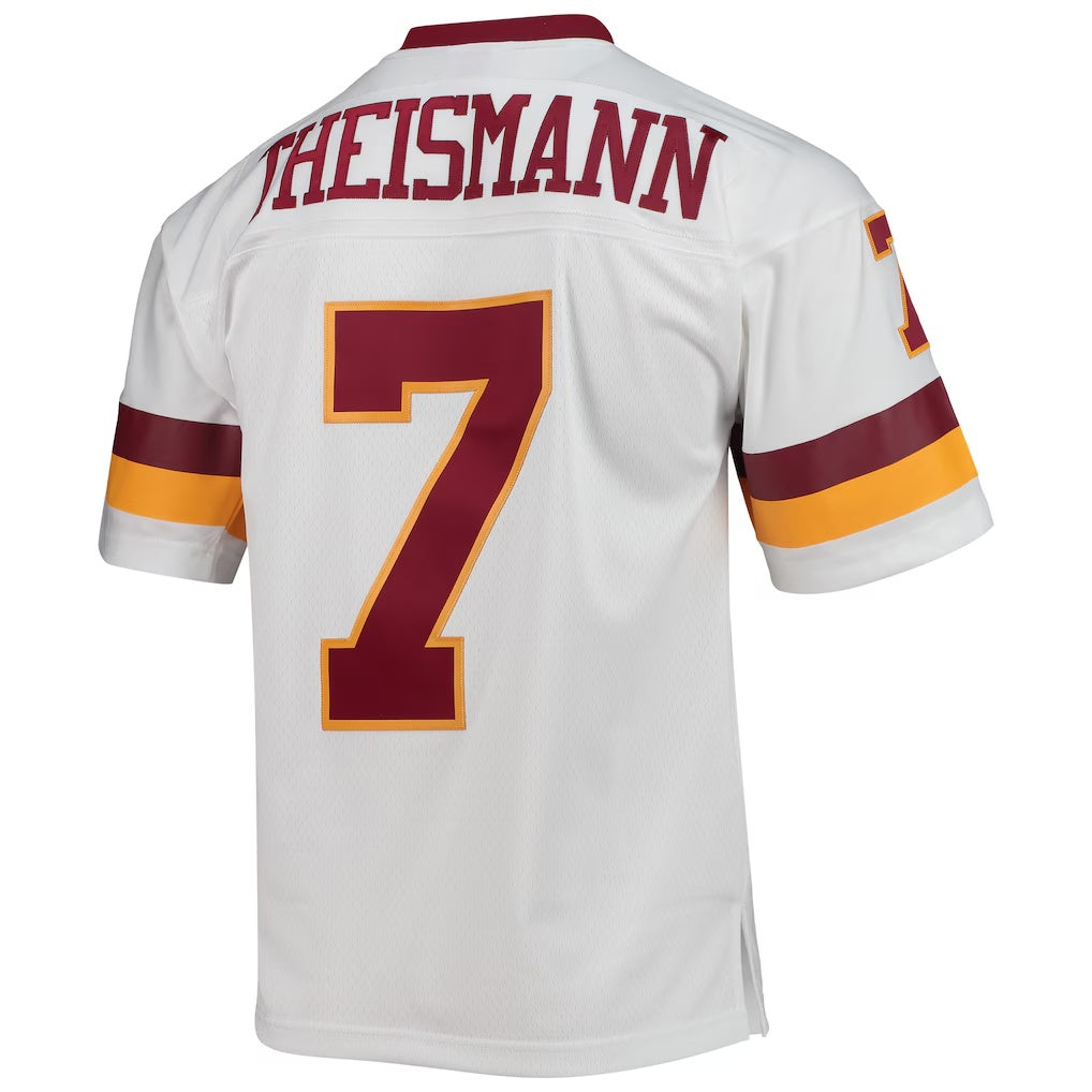 W.Football Team #7 Joe Theismann Mitchell & Ness White HeidiMiller Legacy Replica Jersey