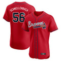 Atlanta Braves #56 Spencer Schwellenbach Player Red HeidiMiller Limited Elite Home Game Stitched Jerseys