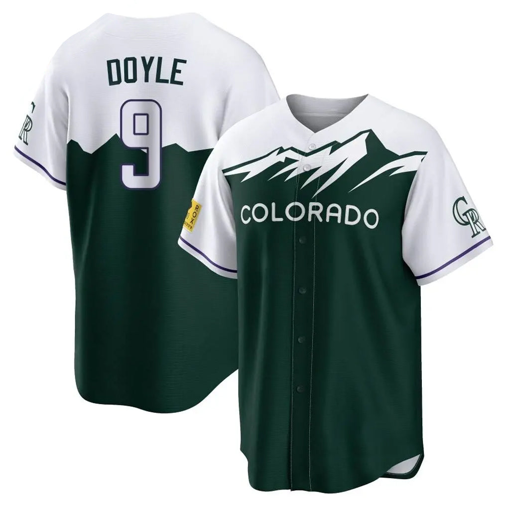 Colorado Rockies #9 Brenton Doyle Player Green HeidiMiller City Connect Home Game Stitched Jerseys