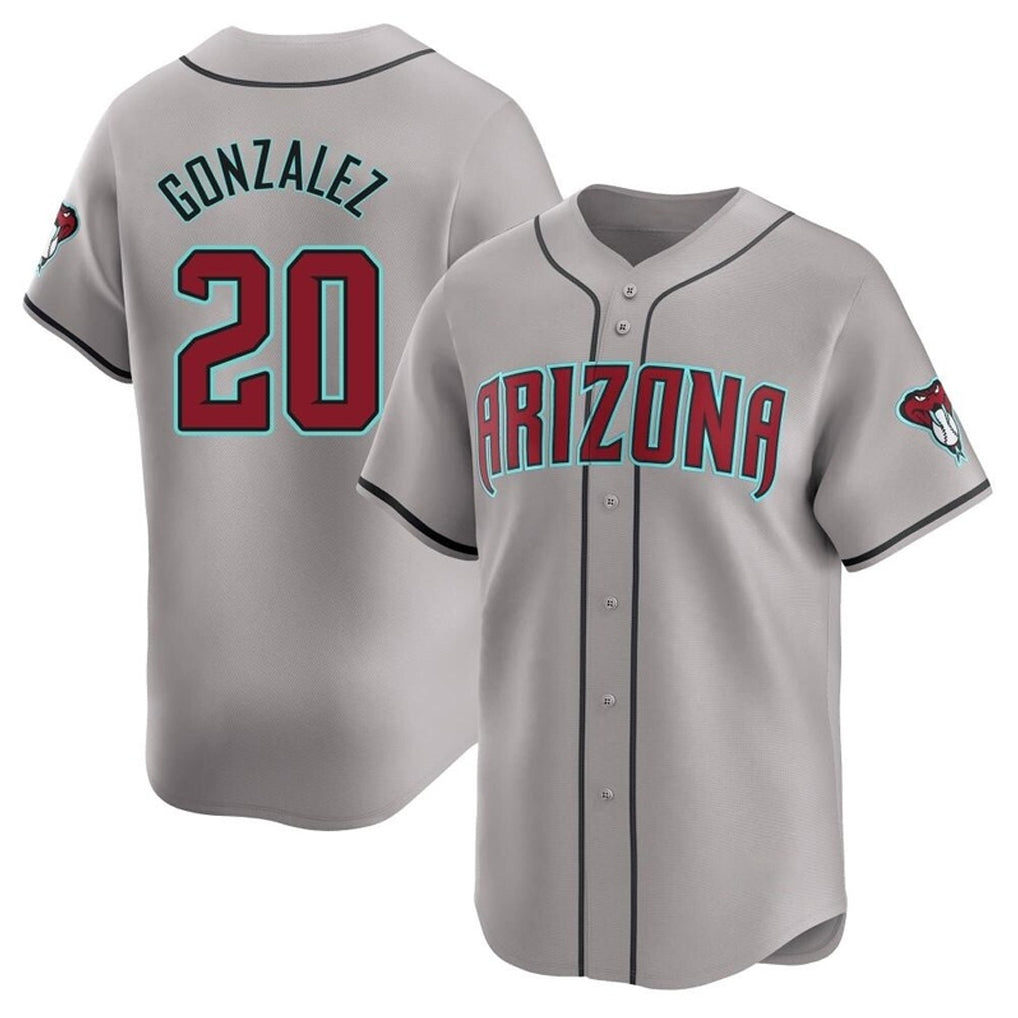Arizona Diamondbacks #20 Luis Gonzalez Player Gray HeidiMiller Road Limited Home Game Stitched Jerseys