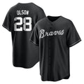 Atlanta Braves #28 Matt Olson Player Black HeidiMiller Home Game Stitched Jerseys