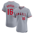 Los Angeles Angels #16 Yusei Kikuchi Player Gray HeidiMiller Home Limited Elite Stitched Jerseys