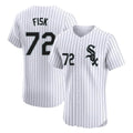 Chicago White Sox #72 Carlton Fisk Player White HeidiMiller Stripe Limited Elite Home Stitched Jerseys