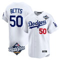 Los Angeles Dodgers #50 Mookie Betts Player White HeidiMiller World Series Limited Home Stitched Jerseys