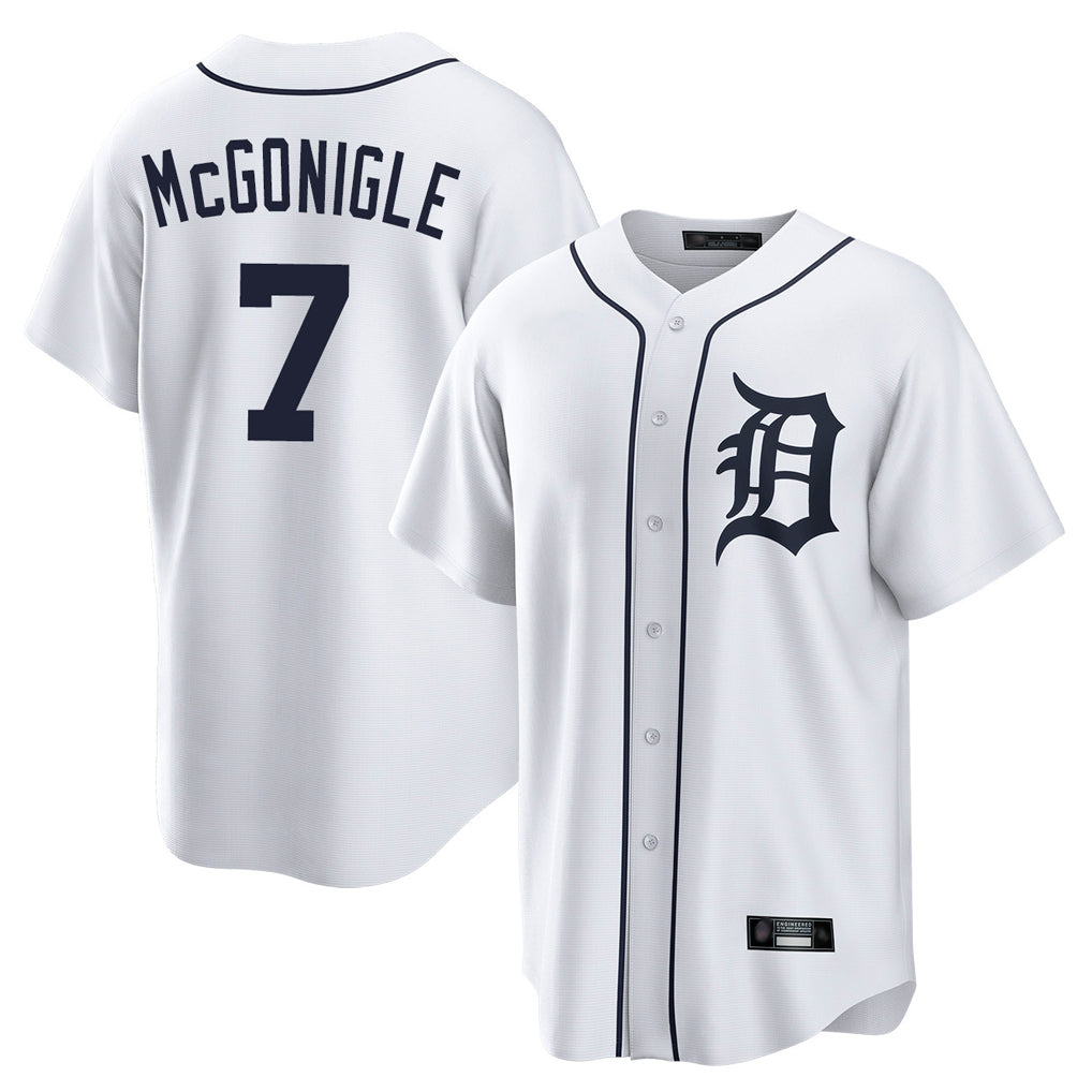 Detroit Tigers #7 Kevin McGonigle Player White HeidiMiller Home Game Stitched Jerseys