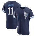 Kansas City Royals #11 Maikel Garcia Player Navy HeidiMiller City Connect Limited Elite Home Stitched Jerseys