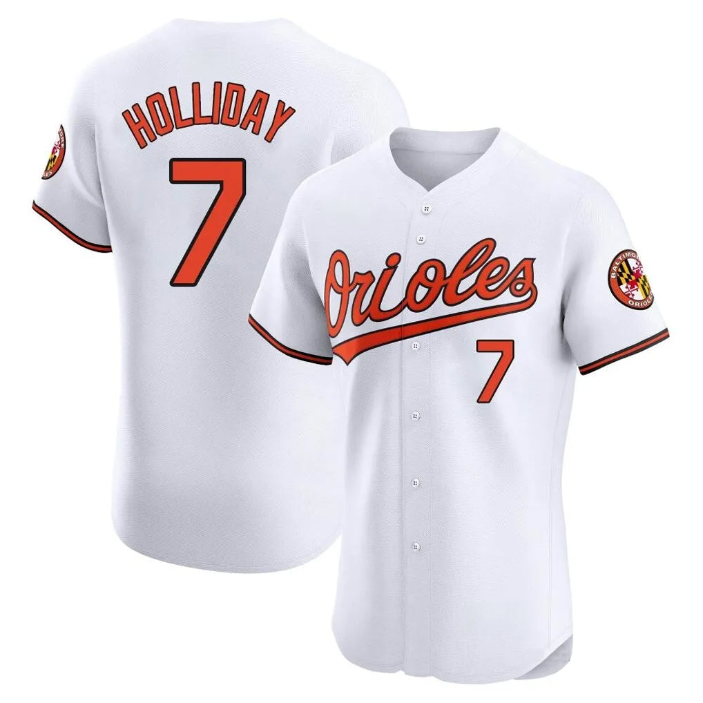 Baltimore Orioles #7 Jackson Holliday Player White HeidiMiller Limited Elite Home Game Stitched Jerseys