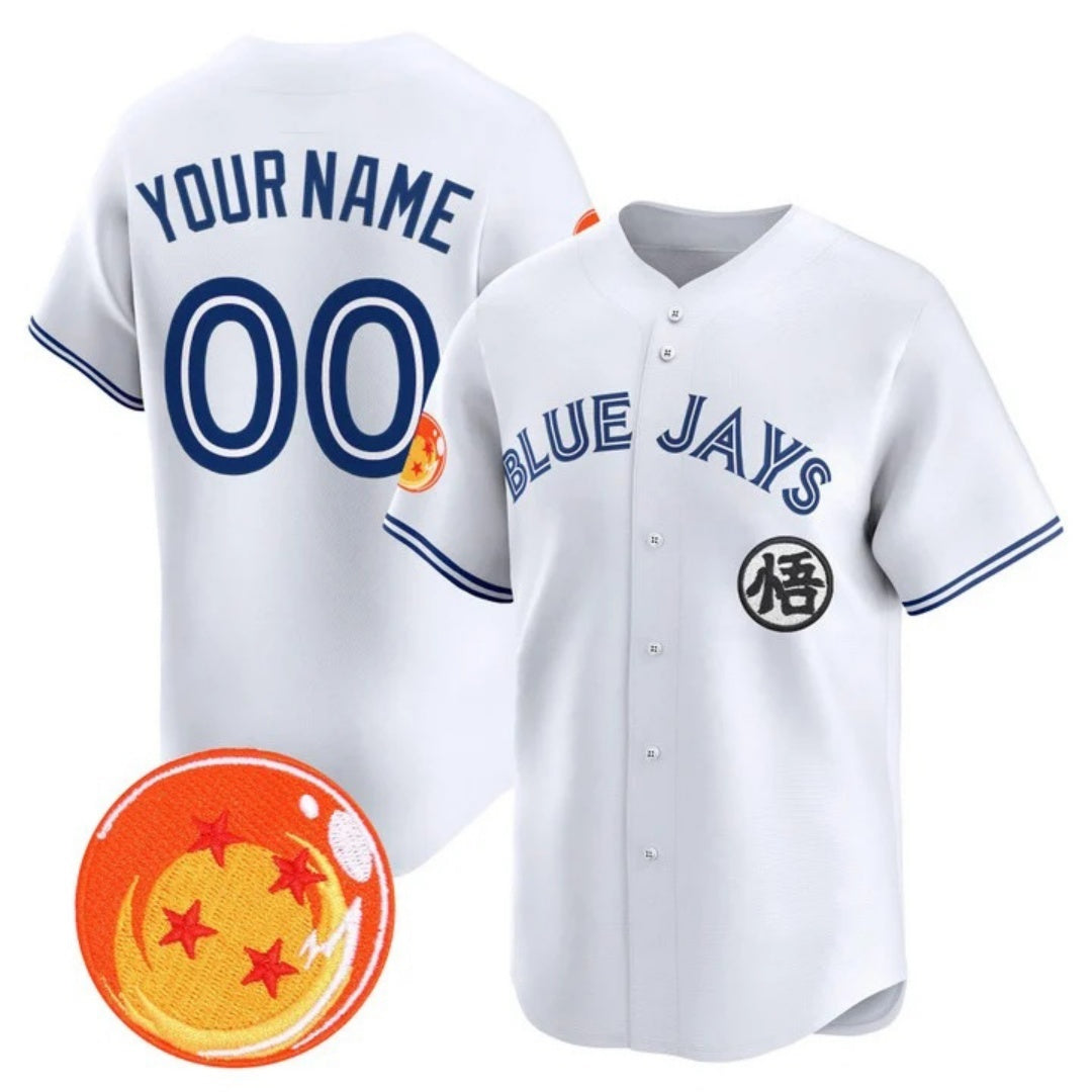 Custom Toronto Blue Jays x Dragon Ball White HeidiMiller Vapor Premier Limited Jersey - All Stitched