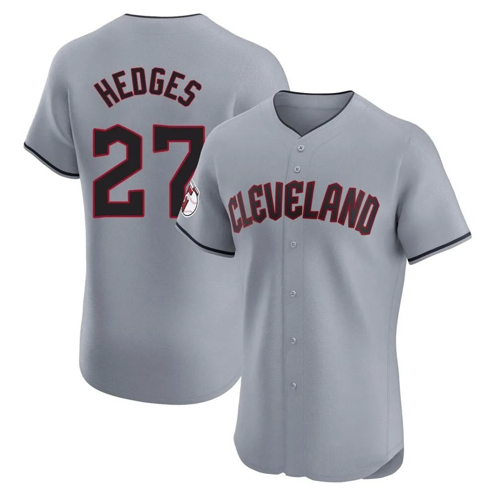 Cleveland Guardians #27 Austin Hedges Player Gray HeidiMiller Road Limited Elite Home Stitched Jerseys