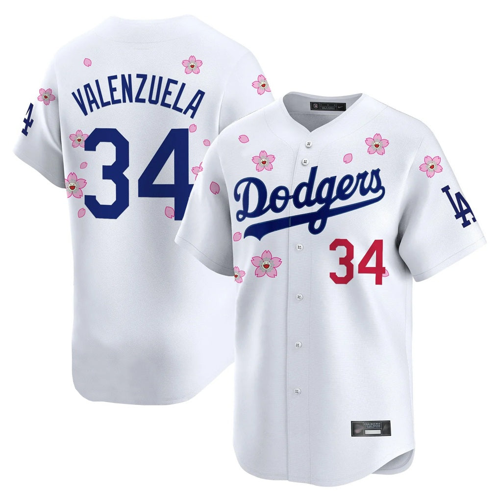 Los Angeles Dodgers #34 Fernando Valenzuela Player White HeidiMiller Tokyo Series Vapor Premier Limited Stitched Jerseys