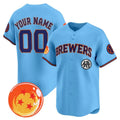 Custom Milwaukee Brewers x Dragon Ball Blue HeidiMiller Vapor Premier Limited Jersey - All Stitched