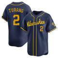 Milwaukee Brewers #2 Brice Turang Player Navy HeidiMiller Home Limited Stitched Jerseys