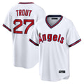 Los Angeles Angels #27 Mike Trout Player White HeidiMiller T-shirt Home Game Stitched Jerseys