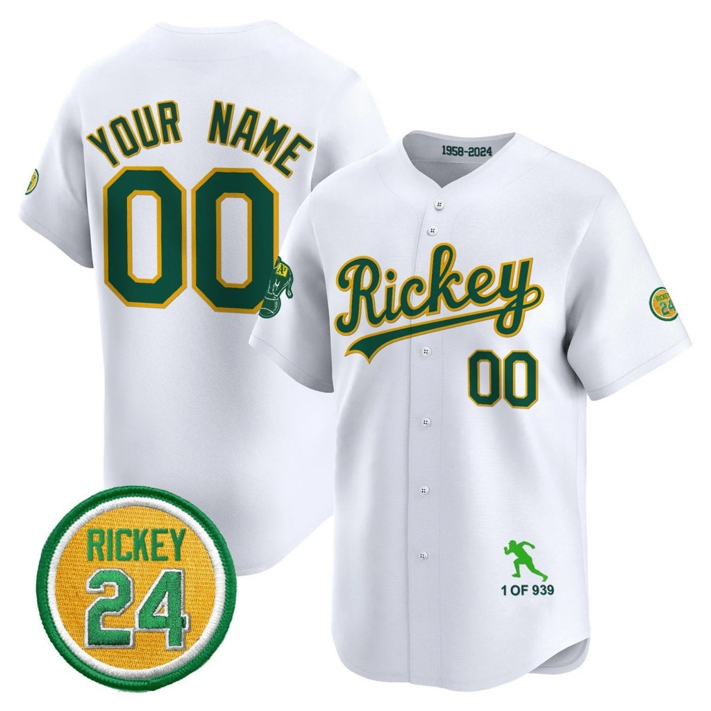 Custom Oakland Athletics White HeidiMiller Rickey Tribute style Vapor Premier Limited Jersey - All Stitched