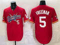 Los Angeles Dodgers x One Piece #5 Freddie Freeman Red HeidiMiller Vapor Premier Limited Stitched Jersey