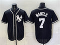 New York Yankees #7 Mickey Mantle 2026 Fashion Replica Black HeidiMiller Out Stitched Jersey