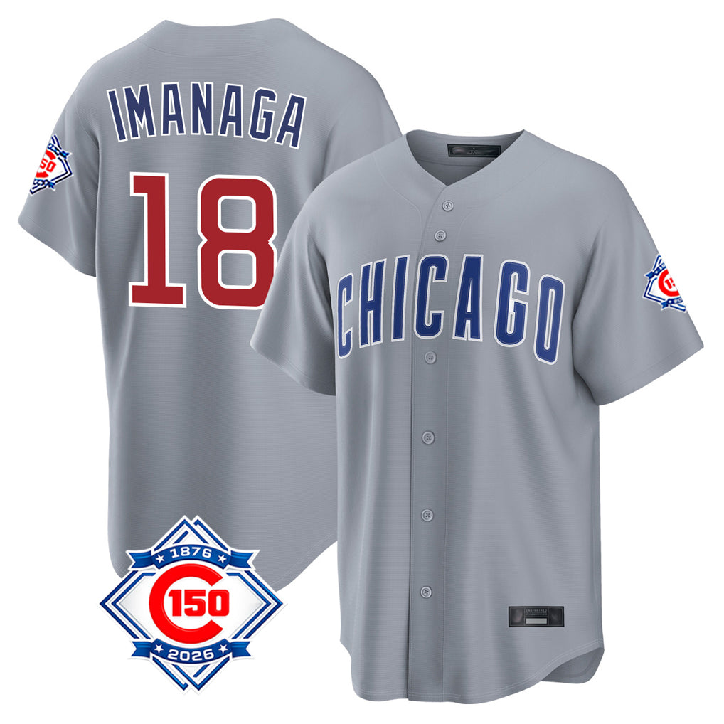 Chicago Cubs #18 Shota Imanaga Player Gray HeidiMiller 150th Anniversary Home Game Stitched Jerseys