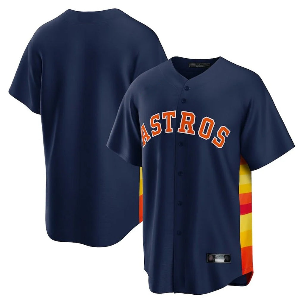 Houston Astros Blank Player Navy HeidiMiller Home Game Stitched Jerseys