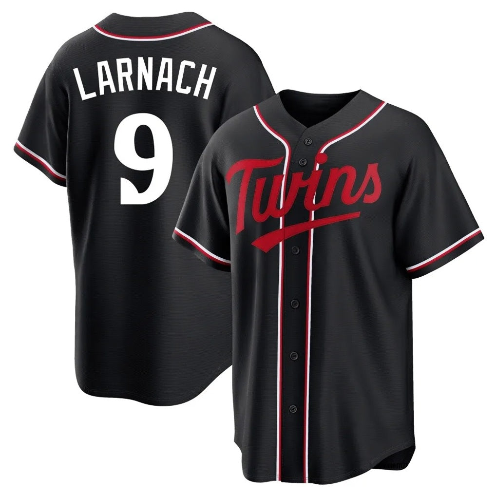 Minnesota Twins #9 Trevor Larnach Player Black HeidiMiller Fashion Out Home Limited Stitched Jerseys