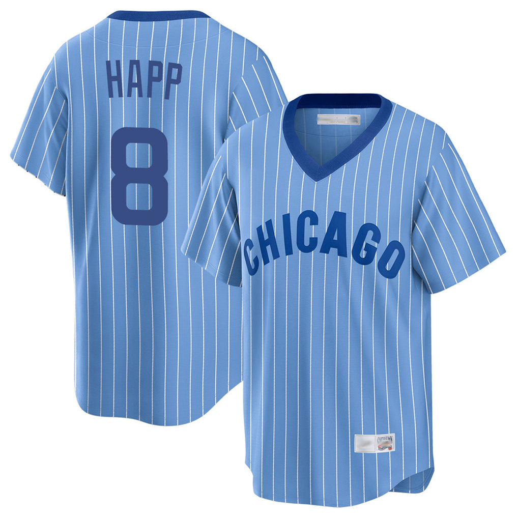 Chicago Cubs #8 Ian Happ Player Blue HeidiMiller T-shirt Cooperstown Collection Limited Stitched Jerseys